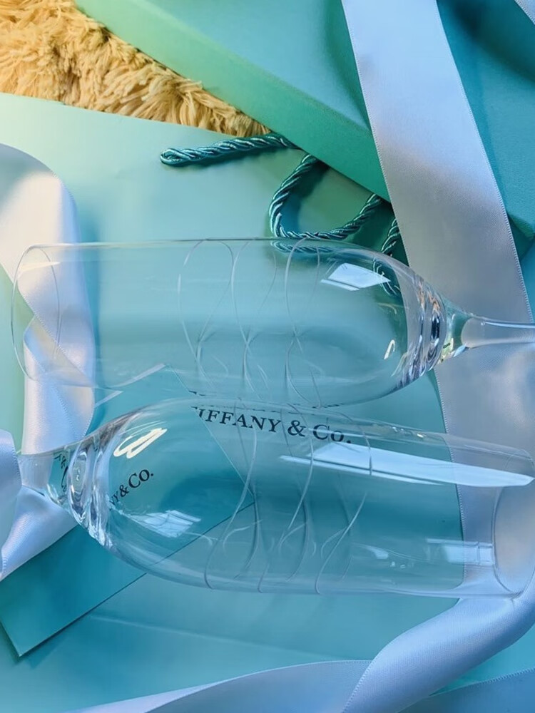 tiffany蒂芙尼水晶高脚香槟杯 tiffany水晶红酒高脚杯香槟杯一对2只