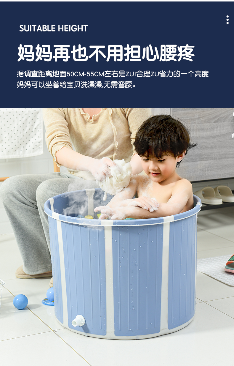 迪士尼新品泡澡桶儿童可折叠免安装沐浴洗澡桶家用浴缸洗澡盆坐浴盆