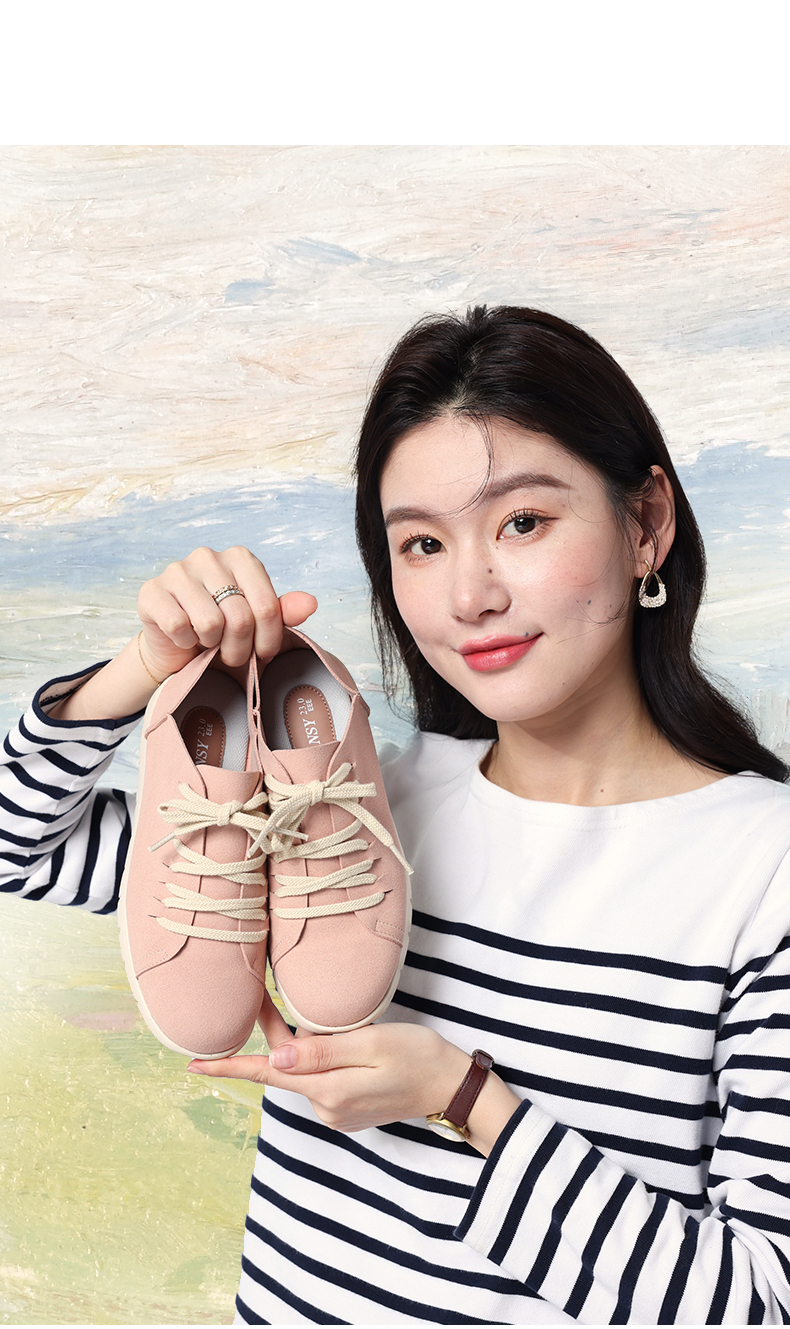 pansy盼洁日本鞋子女新款休闲运动软底轻便舒适妈妈鞋踩跟单鞋春夏款