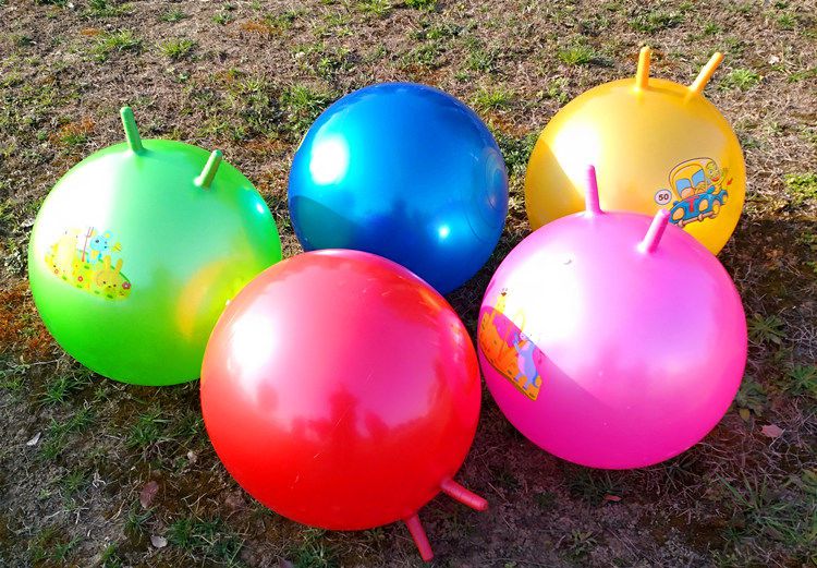 瑜伽球儿童羊角羊角球加厚幼儿园防爆跳跳球儿童玩具瑜伽球手柄球成人