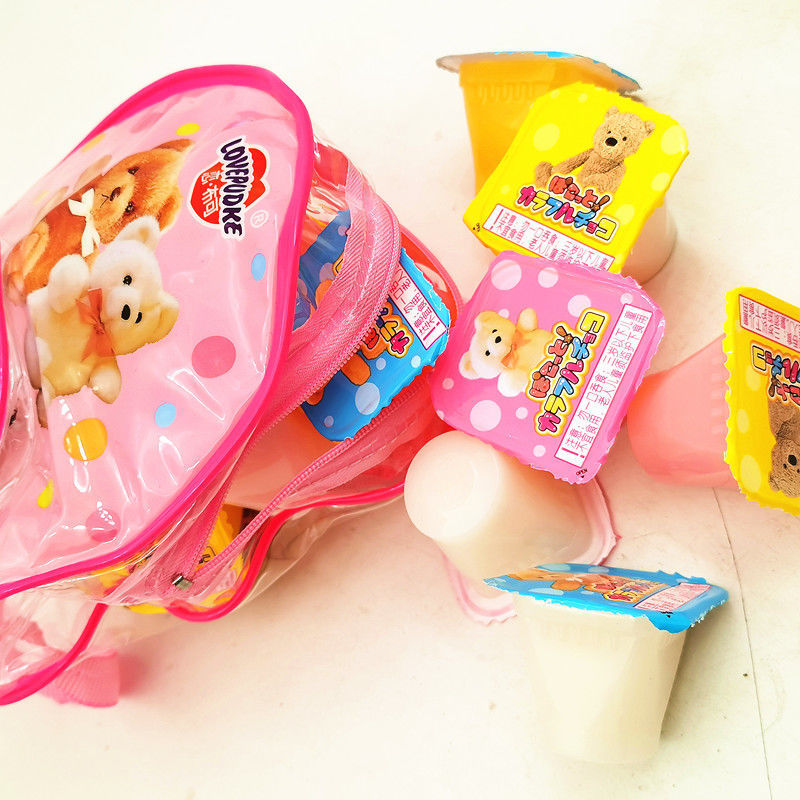 恋布可网红书包果冻零食水果味布丁零食混合多口味儿童休闲背包款带