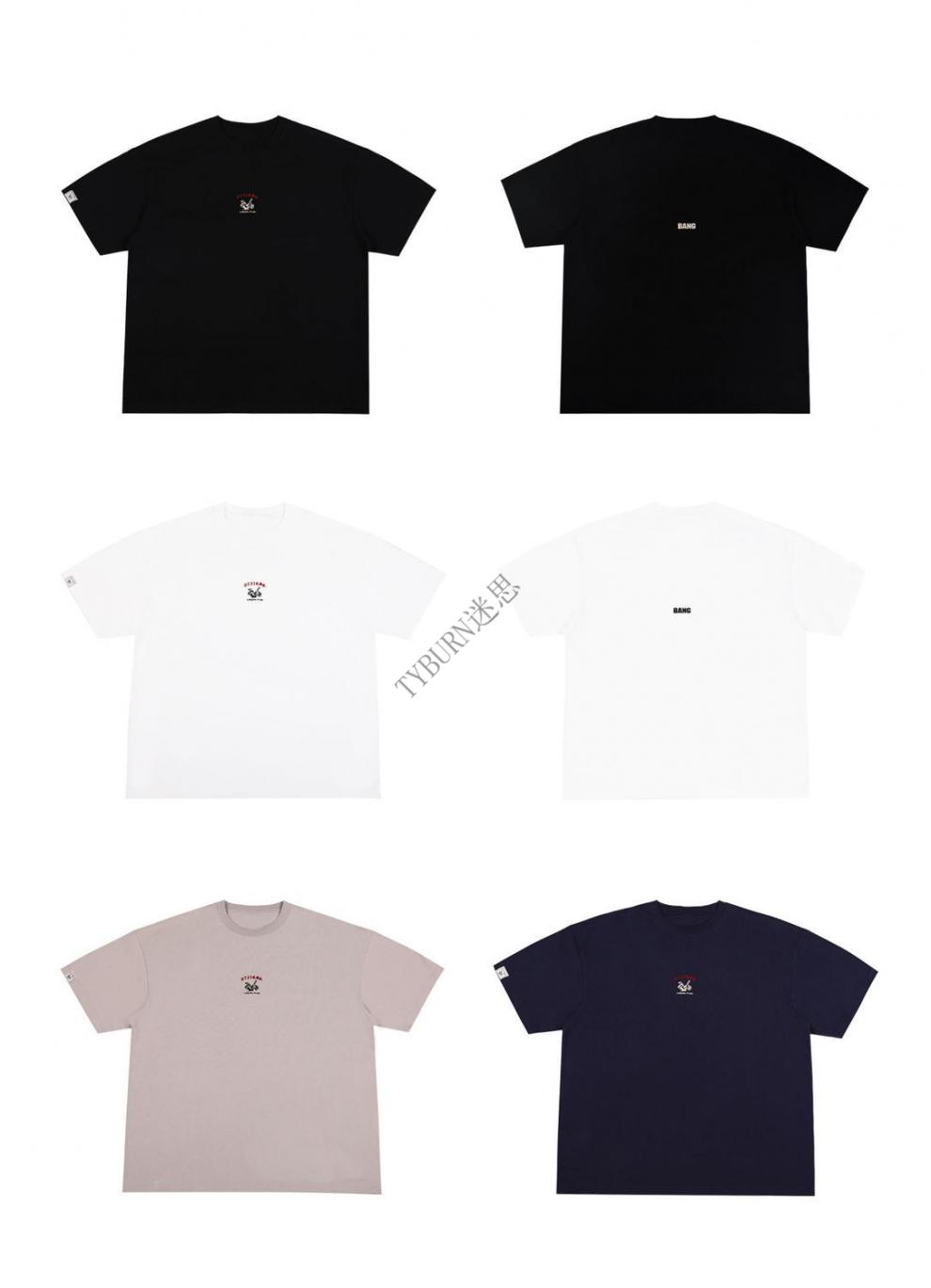 邦bang 「0731csc系列」手势植绒短袖 纯棉潮流街头美式男情侣tee