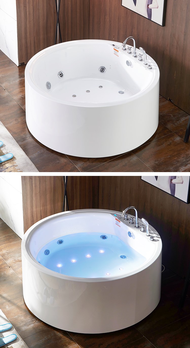 官方圆形浴缸家用民宿工程别墅超大浴池情侣成人幻彩智能恒温tlxt