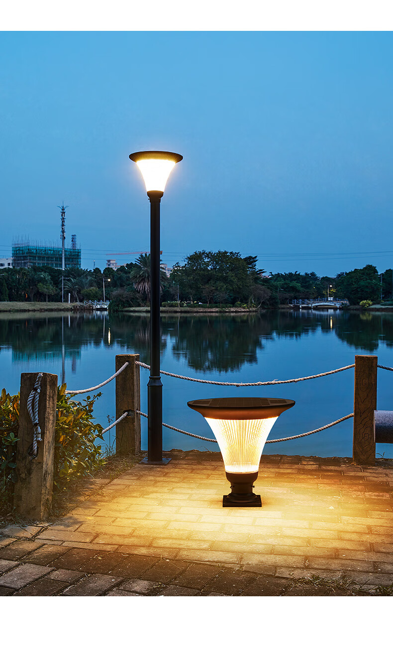 极亮家太阳能柱头灯户外防水室外围墙灯亮门柱子灯别墅5米高杆庭院灯
