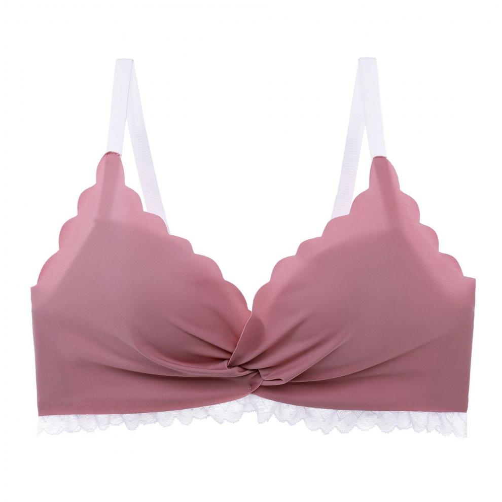 百感觉款冰丝文胸女套装无钢圈少女内衣光面聚拢调整型小胸亲肤棉胸罩
