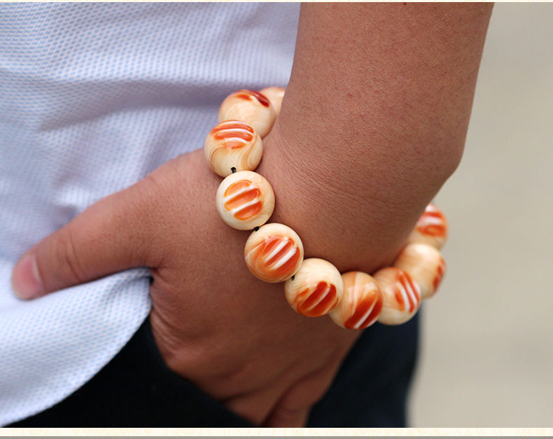 妙聚福万宝螺手链男女单圈手串佛珠念珠散珠圆珠满血槽单珠多宝珠子