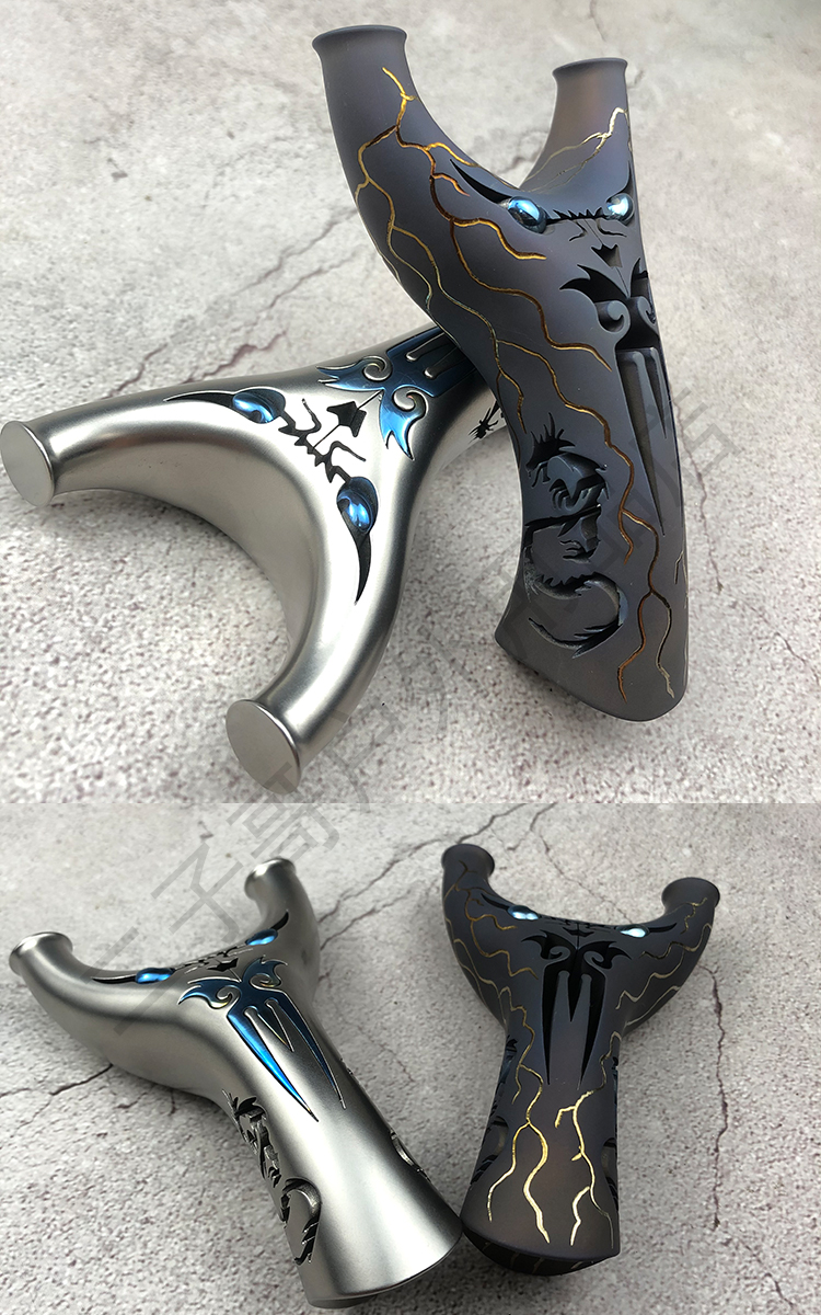 崛适高端弹弓专业高端胖飞虎弹弓钛合金圆撑头重弓户外精准小怪兽恶魔