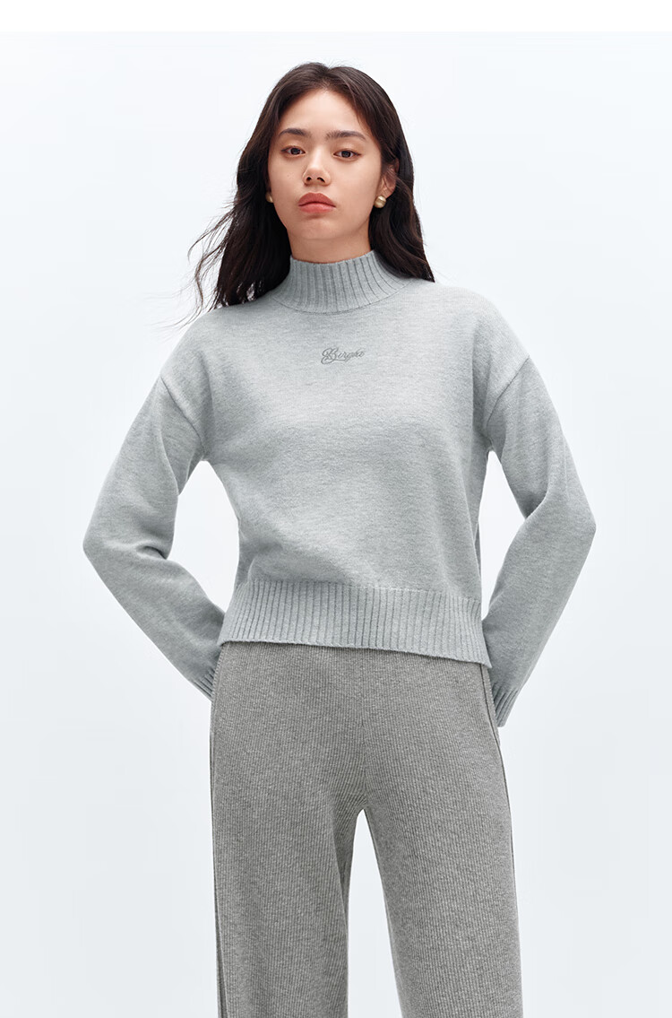 Taipingniao Women's Knit Sweater, Semi-Turtleneck Knitted Pullover, Soft Winter Sweater, Inner Layer D, Black, M 9