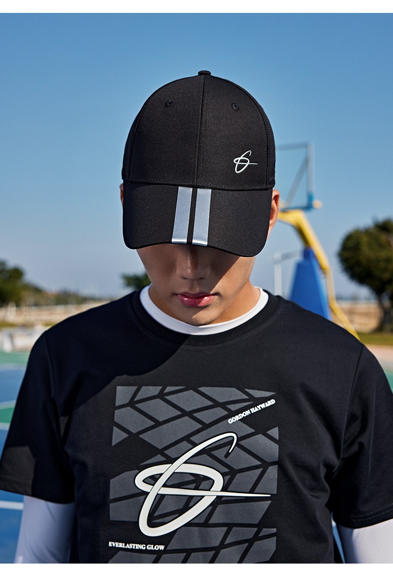 安踏帽子海沃德运动帽子男新款鸭舌帽黑色户外跑步休闲运动棒球帽