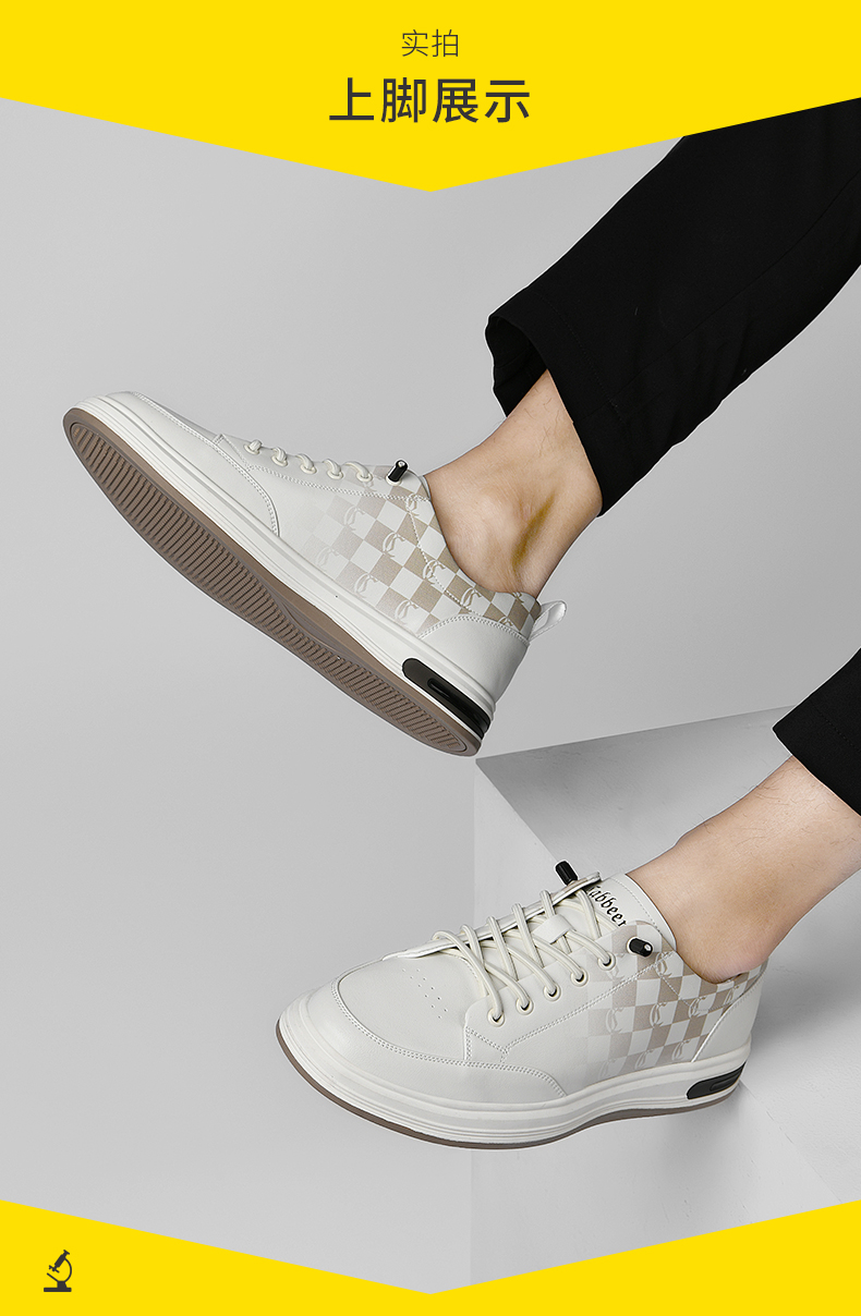cabbeen卡宾小白鞋男春季透气运动鞋子男百搭男士白色板鞋2022新款