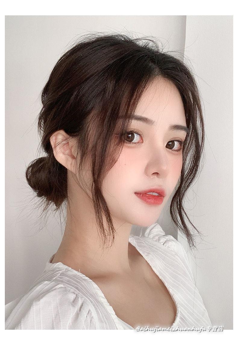 龙须刘海假发片女夏季中分真发假刘海自然前额网红流海八字刘海贴