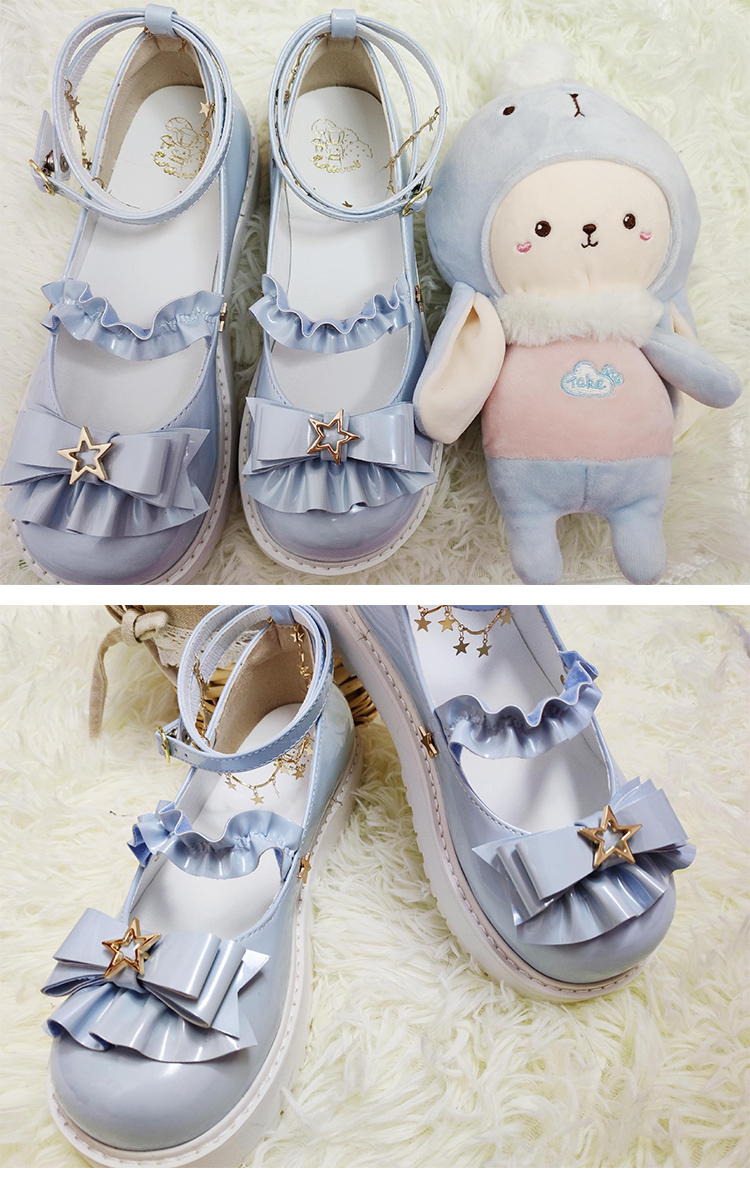 洛丽塔梅露露鞋子 新品日系可爱漆皮现货lolita厚底软妹圆头低跟少女