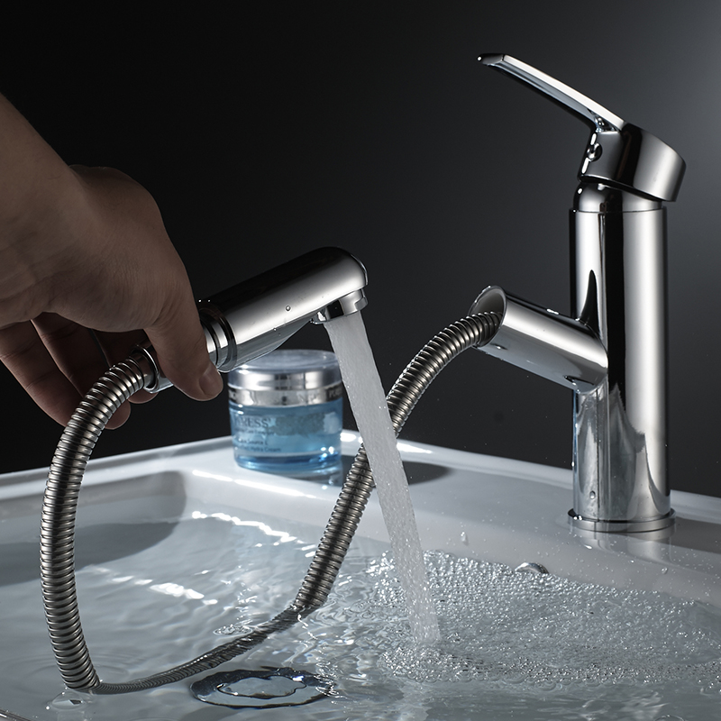 美伦艾特抽拉式面盆冷热水龙头全铜体台盆洗手脸盆池龙头可洗头新款