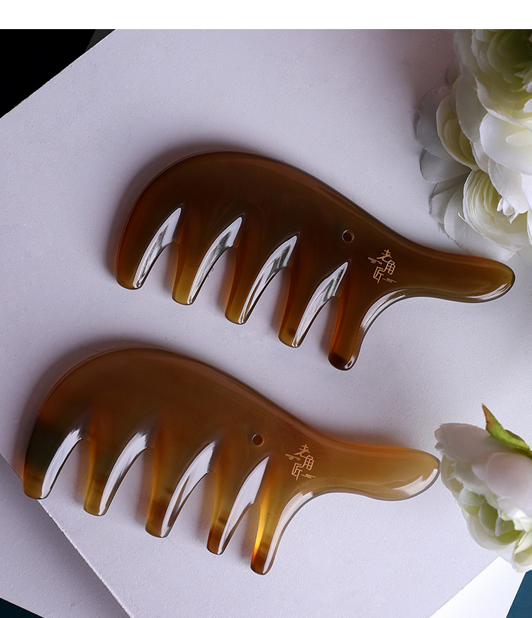 老角匠天然白水牛角梳 老角匠白水牛角梳按摩头部头疗五经肩颈经络