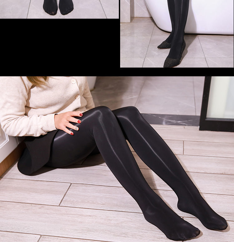 新款加绒加厚马油袜油亮丝滑秋冬款套装油光丝袜显瘦光滑神裤打底裤 