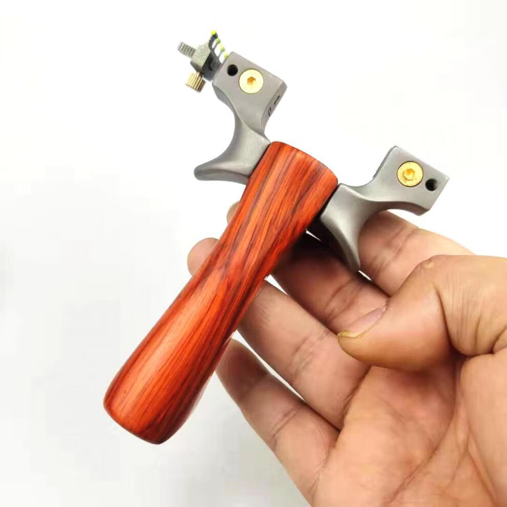 高端户外弹弓成人专业竞技比赛钛合金传奇2020弹弓不锈钢扁皮快压免绑