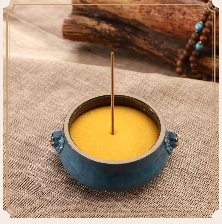 九黎佛教用品金玉明沙金砂金刚砂香炉灰上香供奉专用填满香炉沙子插香