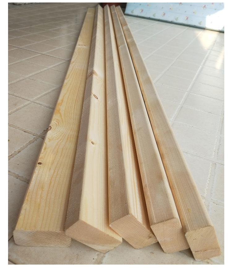 5松木排骨架方料床横梁横条床板支撑龙骨 3cmx6cmx长174cm 送金属拖