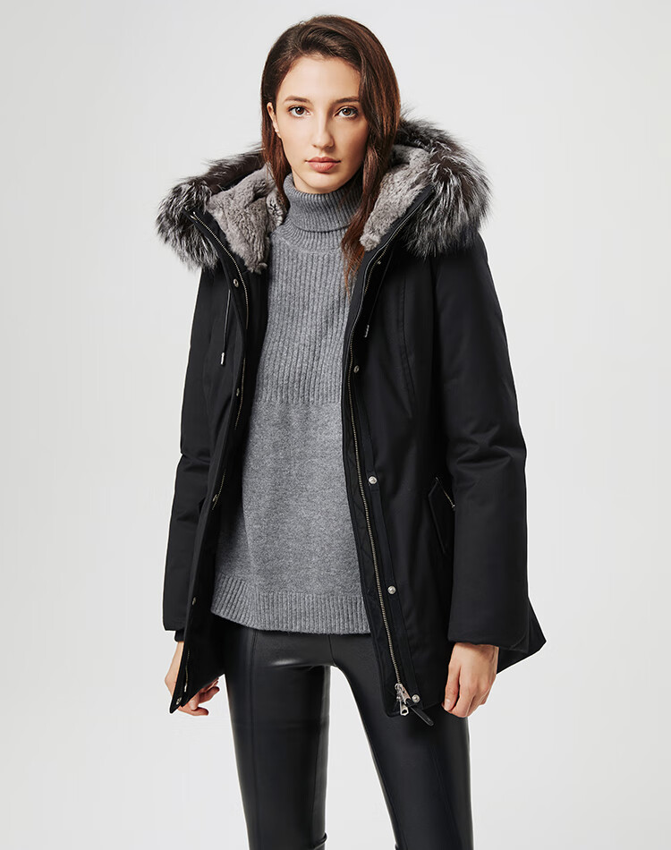 【预售】工装系列-mackage女士 可拆卸毛领羽绒服派克大衣中长款秋冬