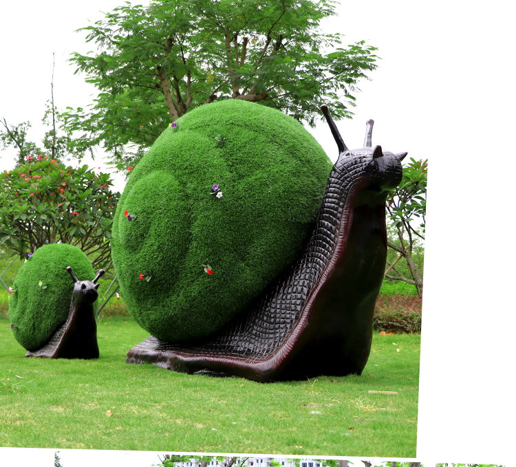 绿雕蜗牛摆件户外玻璃钢动物雕塑花园林景观庭院仿真绿植装饰小品小号