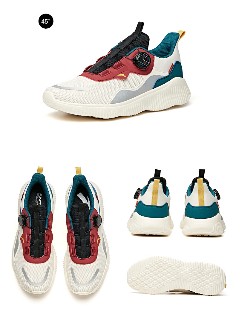 安踏男鞋运动鞋男 2020秋季新款旋钮鞋男士跑步鞋 加厚网面休闲鞋子男