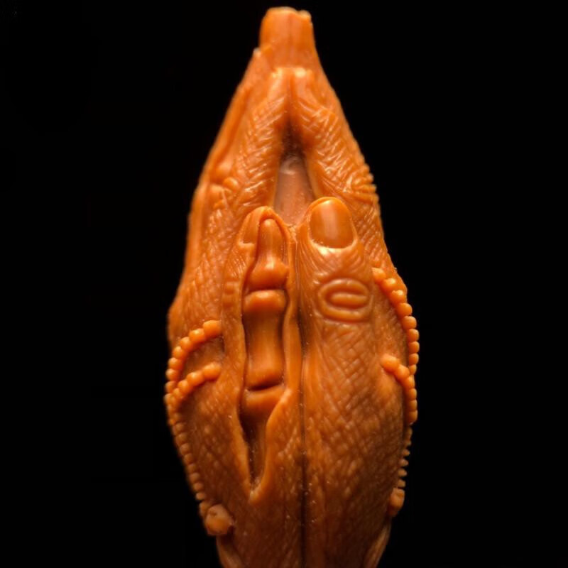 佛手橄榄核单籽 一念之间佛手核雕背云挂件手工祈祷双手合十一心向佛