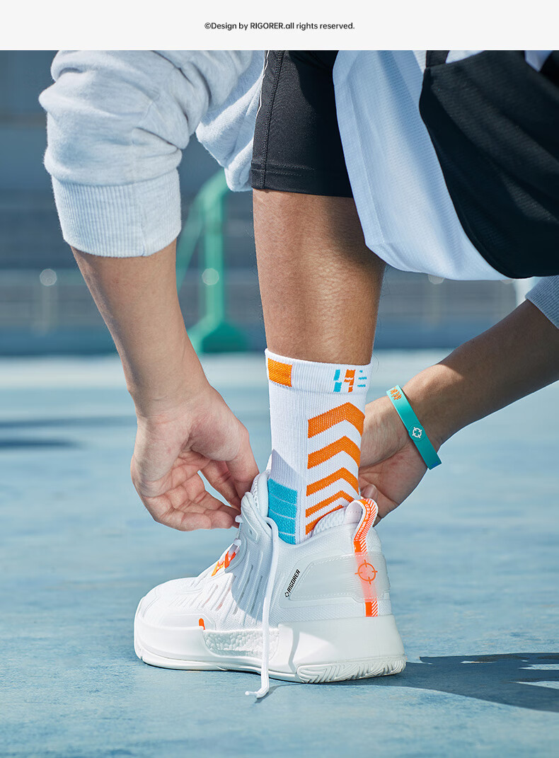 准者篮球袜高筒精英袜实战球员版高帮毛巾底运动精英袜男高筒加厚白灰