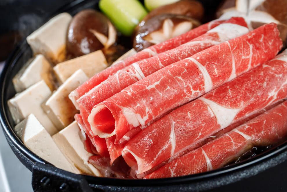 神泽雪花牛肉m5火锅食材牛肉卷原切肥牛上脑谷饲新鲜寿喜锅涮牛肉