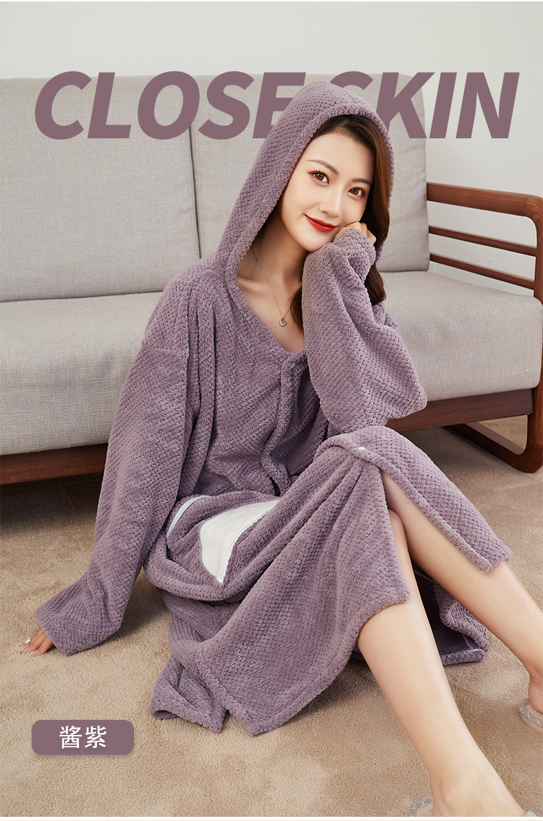 大浴巾女冬季可穿可裹新款高级家用洗澡裹身吸水浴裙可穿戴式浴袍天