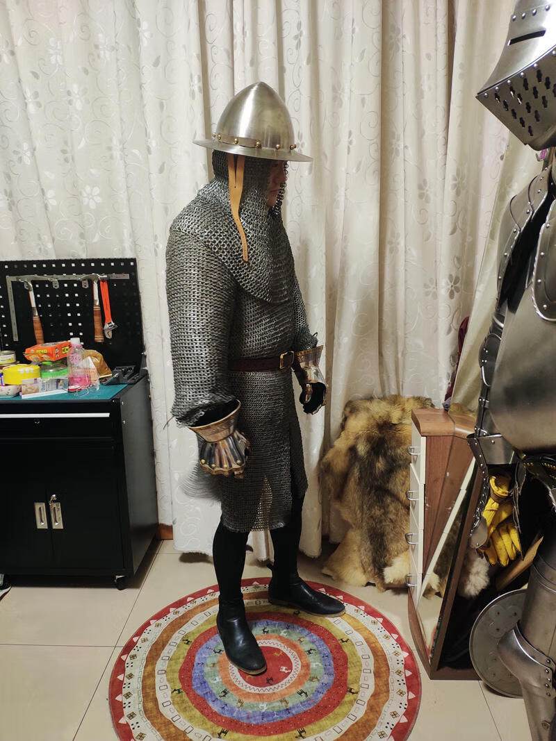 (现货速发)--中世纪欧洲盔甲铆接锁子甲长袖长摆链甲锁甲真人可穿