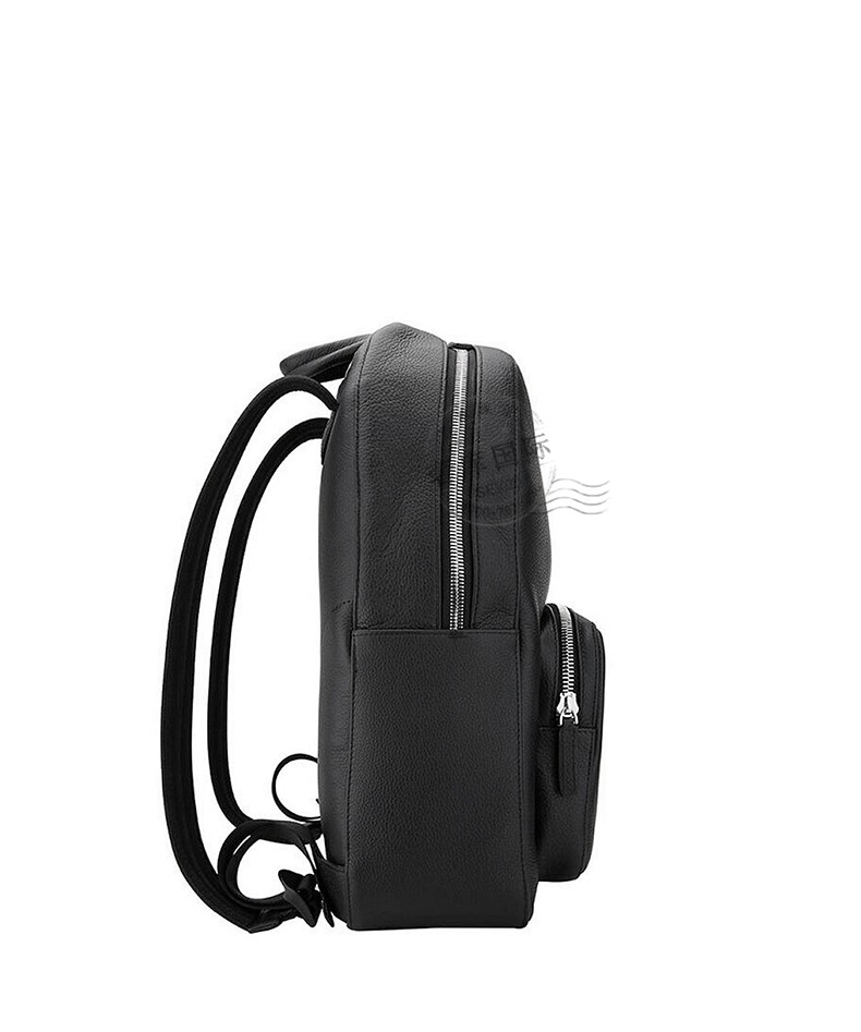 万宝龙(montblanc)男包软皮粒纹牛皮拉链双肩包 黑色