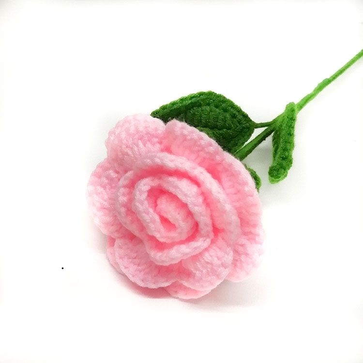 hnxc新品绒线花束玫瑰花手工编织毛线花情人节礼物新手花束材料包盆栽