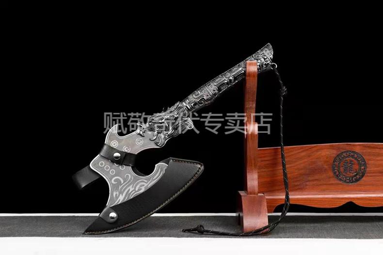 斧头劈柴 大号 锰钢 砍树 长柄龙泉斧子锻打战术工兵斧头户外救援精钢