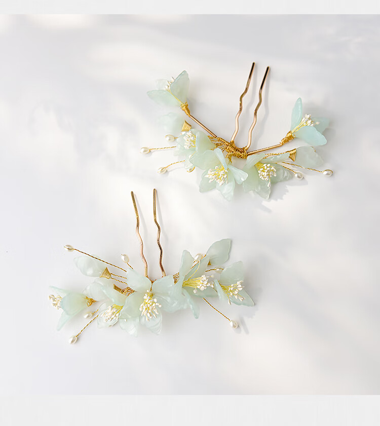 youeshone汉服后压头饰全套流苏发簪古风簪子套装古装发饰仙女排簪落