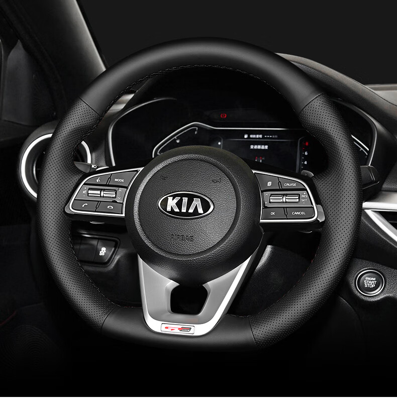 起亚k3方向盘套真皮手缝k5智跑k4凯绅kx5kx3傲跑专用缝制薄款四季