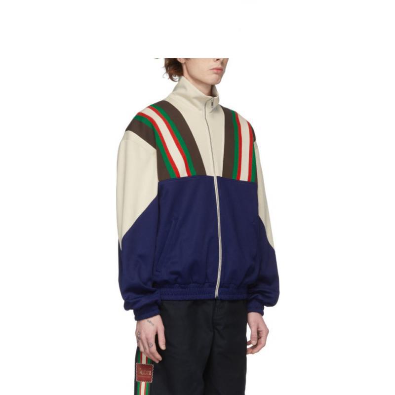 gucci古驰夹克男士蓝色 & 灰白色运动夹克 图片色0 xxl