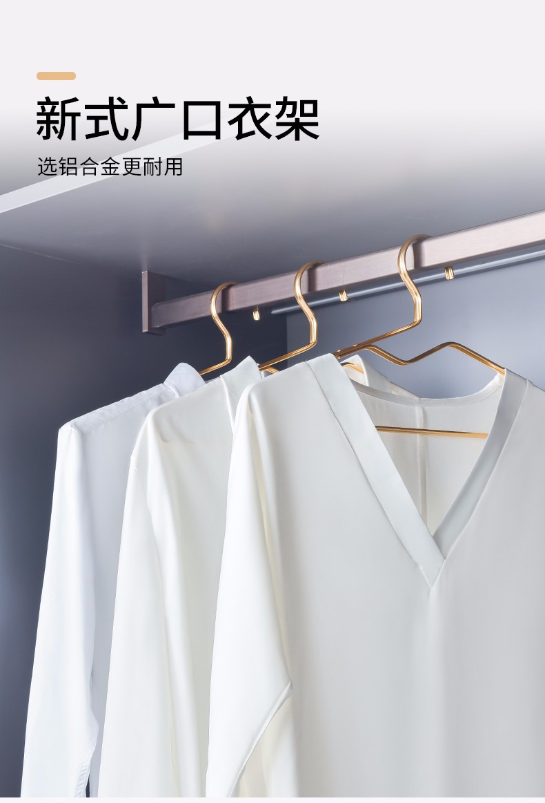 好太太衣架子家用挂衣收纳挂钩防滑衣撑宿舍用学生衣挂衣架子 DY55 香槟金【铝合金衣架10支装】