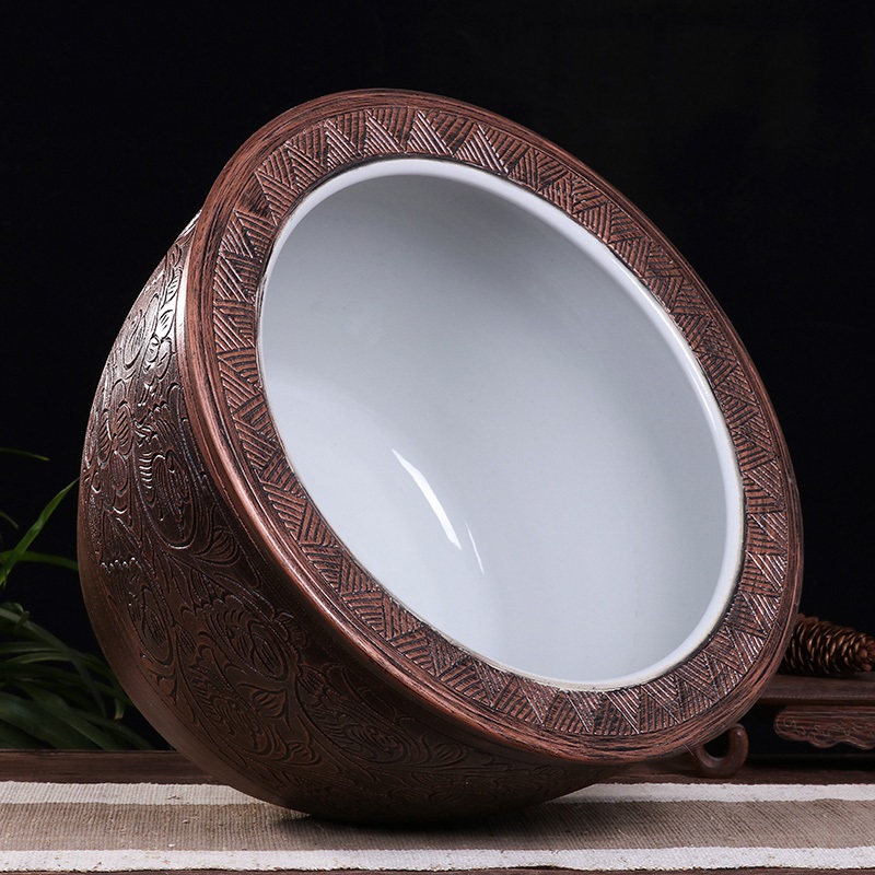 同款陶瓷水缸大鱼缸养鱼盆锦鲤地缸家用客厅落地风水古法养金鱼缸雕刻