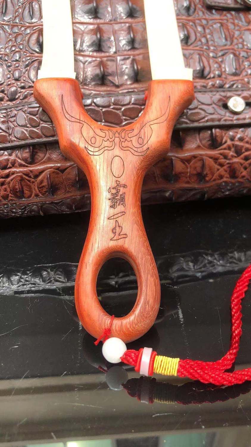 弹弓木制实木木头原木扁皮弓反曲精准飞虎叉手工户外飞虎礼品