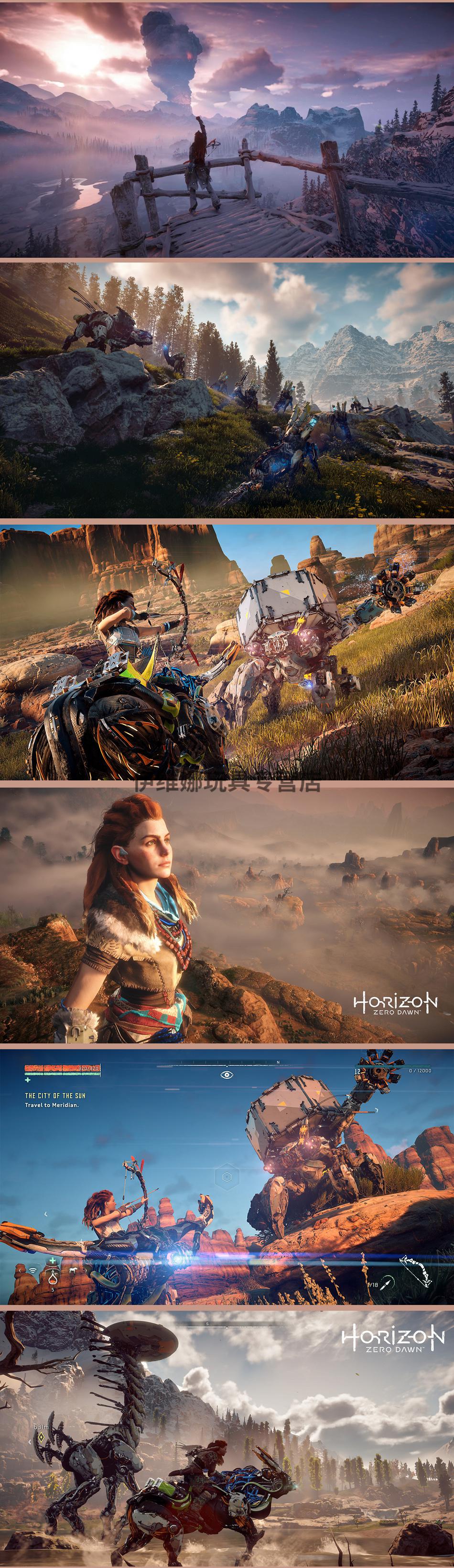 知鹿索尼ps4游戏 地平线 黎明时分 零之曙光 白金年度版含冰尘雪野dlc