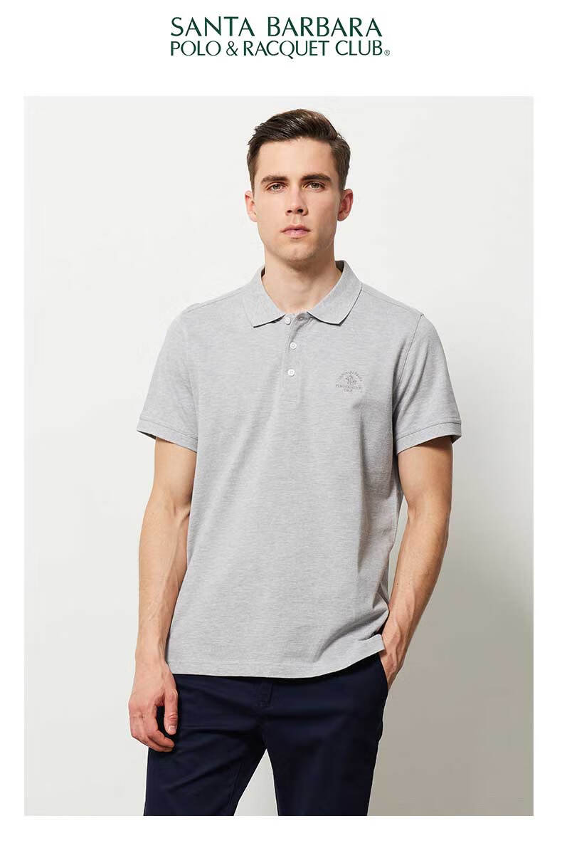 圣大保罗polo夏季短袖纯色t恤商务休闲男装英伦净色翻领中青年男士