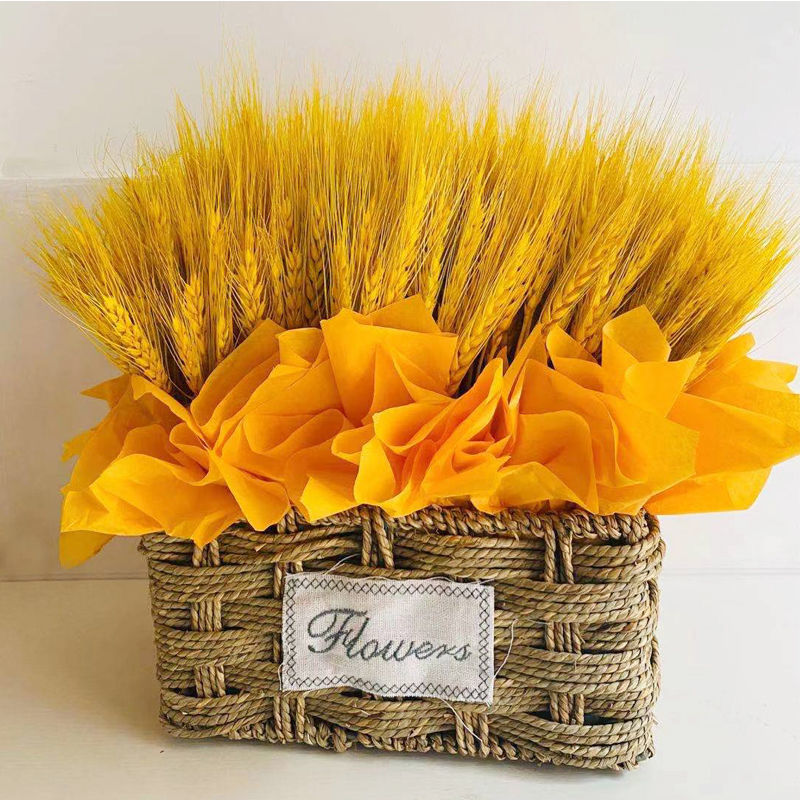 假花批发天然麦穗开业大麦干花田园装饰干花插花摆件拍摄道具小号花篮