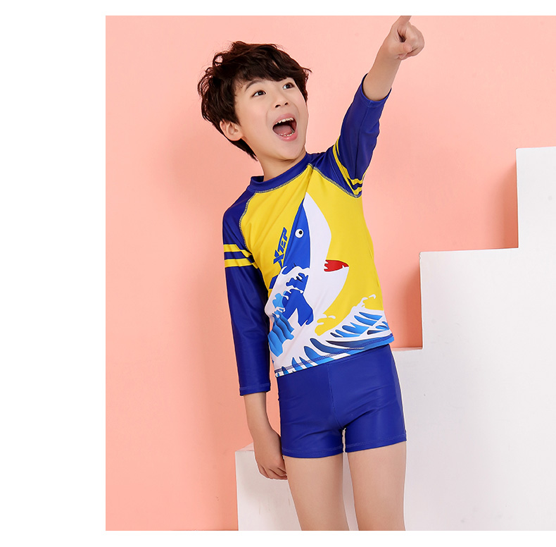 特步儿童泳衣男童分体泳裤小童中大童青少年帅气泡温泉防晒速干裤