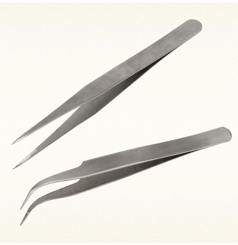 不锈钢缝纫镊子直镊子弯镊子尖头镊子缝纫镊子夹线头镊子夹子 精密直