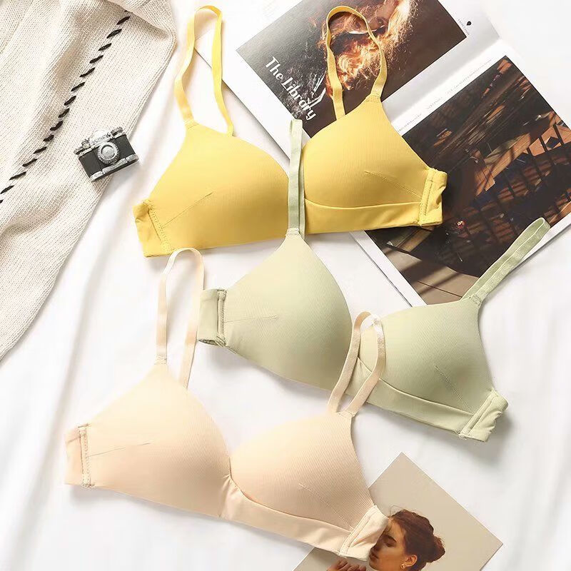 内衣套装女文胸聚拢无钢圈薄款无痕学生高中少女防下垂上托小胸罩