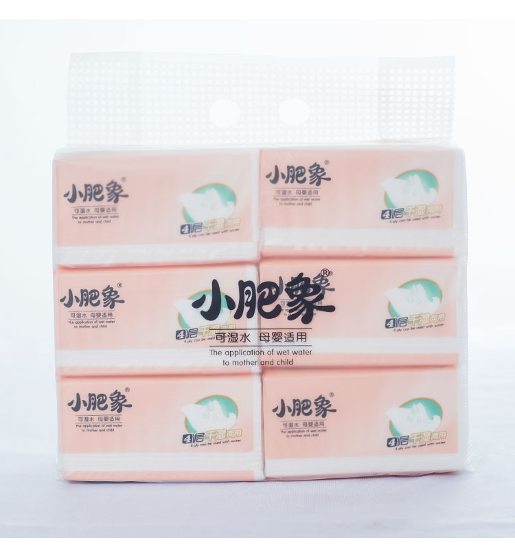 小肥象抽纸400张包小肥象抽纸一提6包可湿水家用