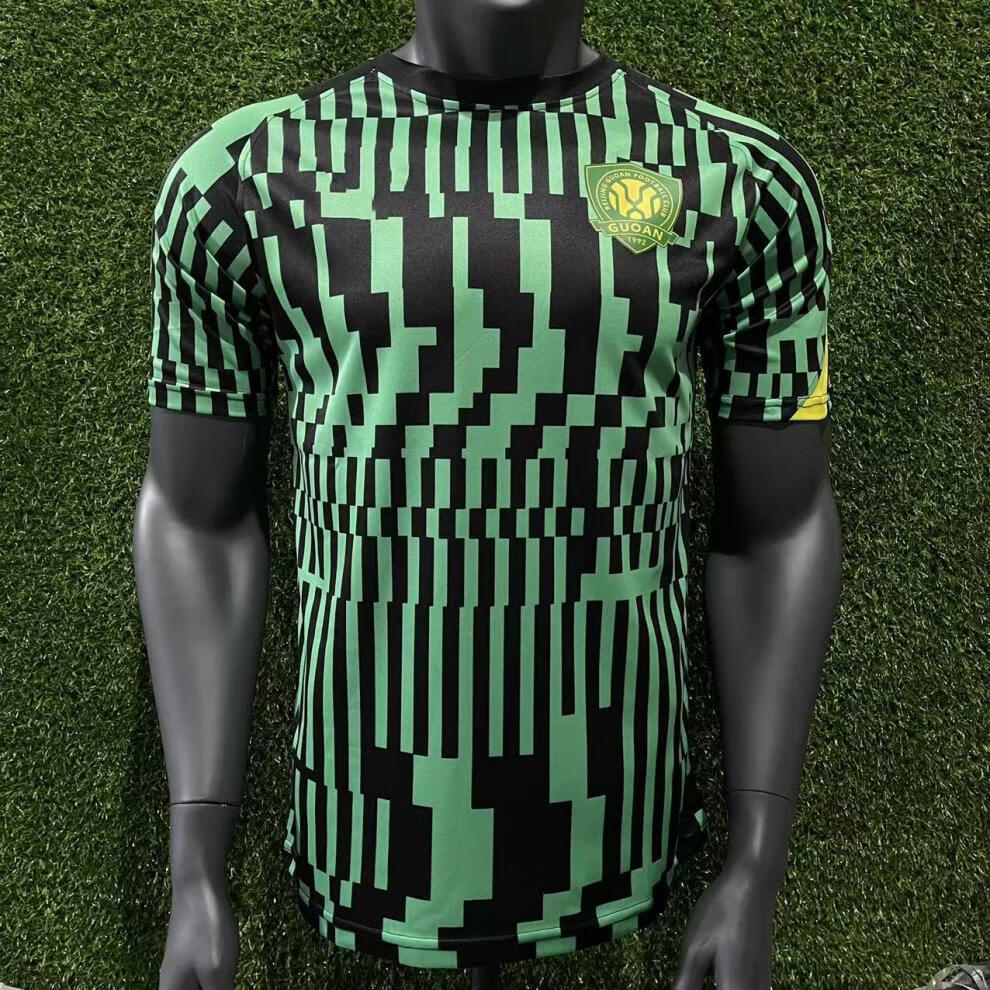 2022新赛季中超球衣北京国安球衣球员版短袖赛前出场热身2022队服中