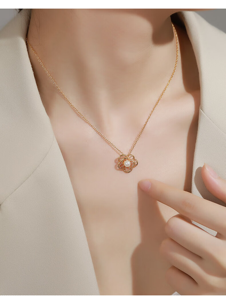 黛洛奇轻奢品牌康乃馨项链女小众设计感时尚简约气质百搭生日母亲节