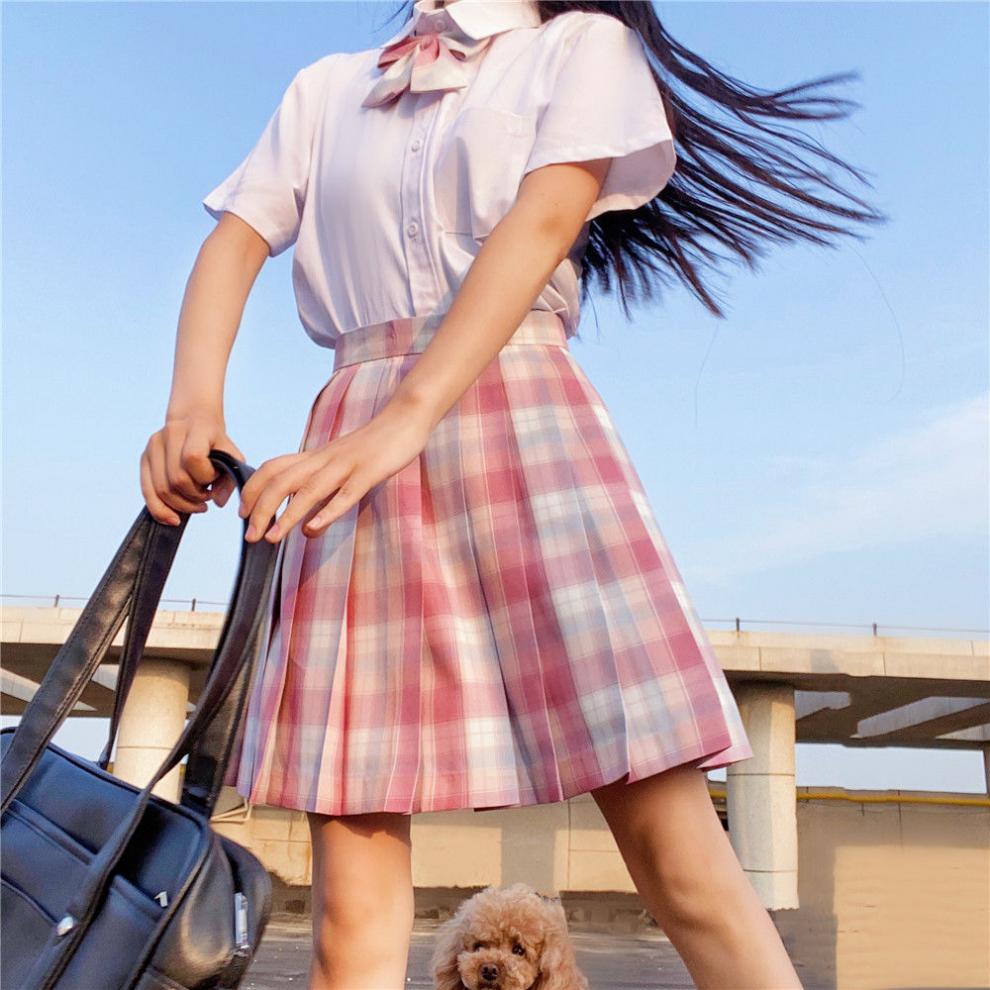 悦蔚/小椿jk/水果糖制服格裙套装正版高腰百褶裙女校园风软萌甜酷款