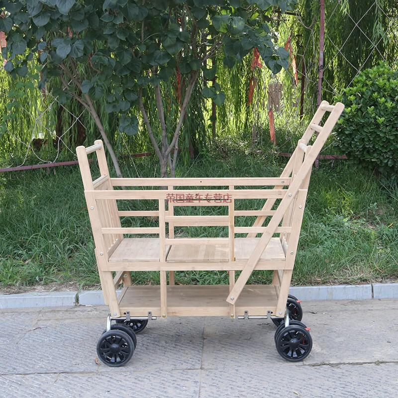 双胞胎竹车手推车双人老北京小竹车轻便手工竹子婴儿车可躺可坐二胎